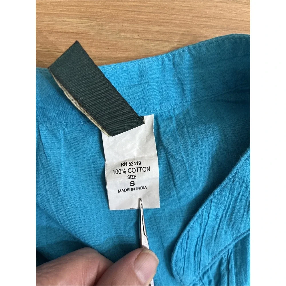 Lauren Ralph Lauren Turquoise Cotton Swim Coverup Tunic Small 100% Cotton